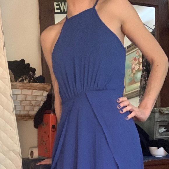 Gianni Bini Formal Long Maxi Gown Blue - Picture 3 of 12